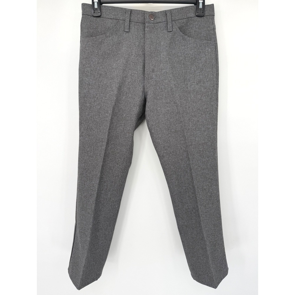Wrangler Dress Pants Mens 33x27 Gray Riata Western Flat Front Trousers 82HG